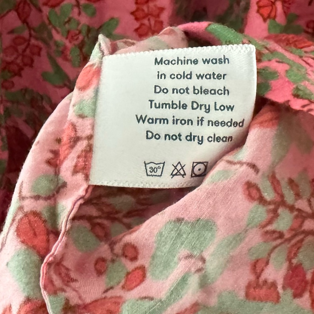 Roller Rabit Rhody Janni Dress Medium Pink Floral Ruffle Tiered Resort Vacation - Picture 10 of 12